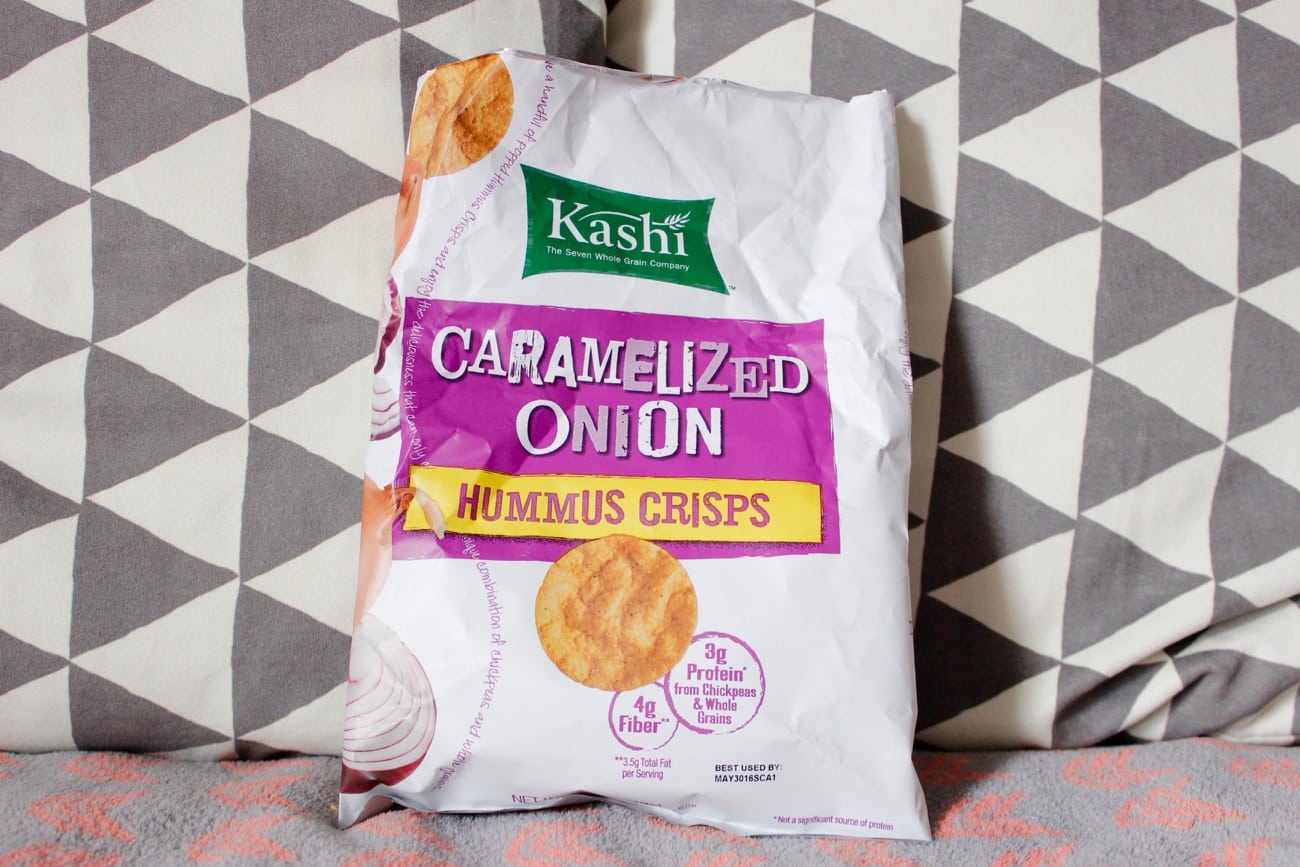 april favorites kashi caramelized onion hummus chips