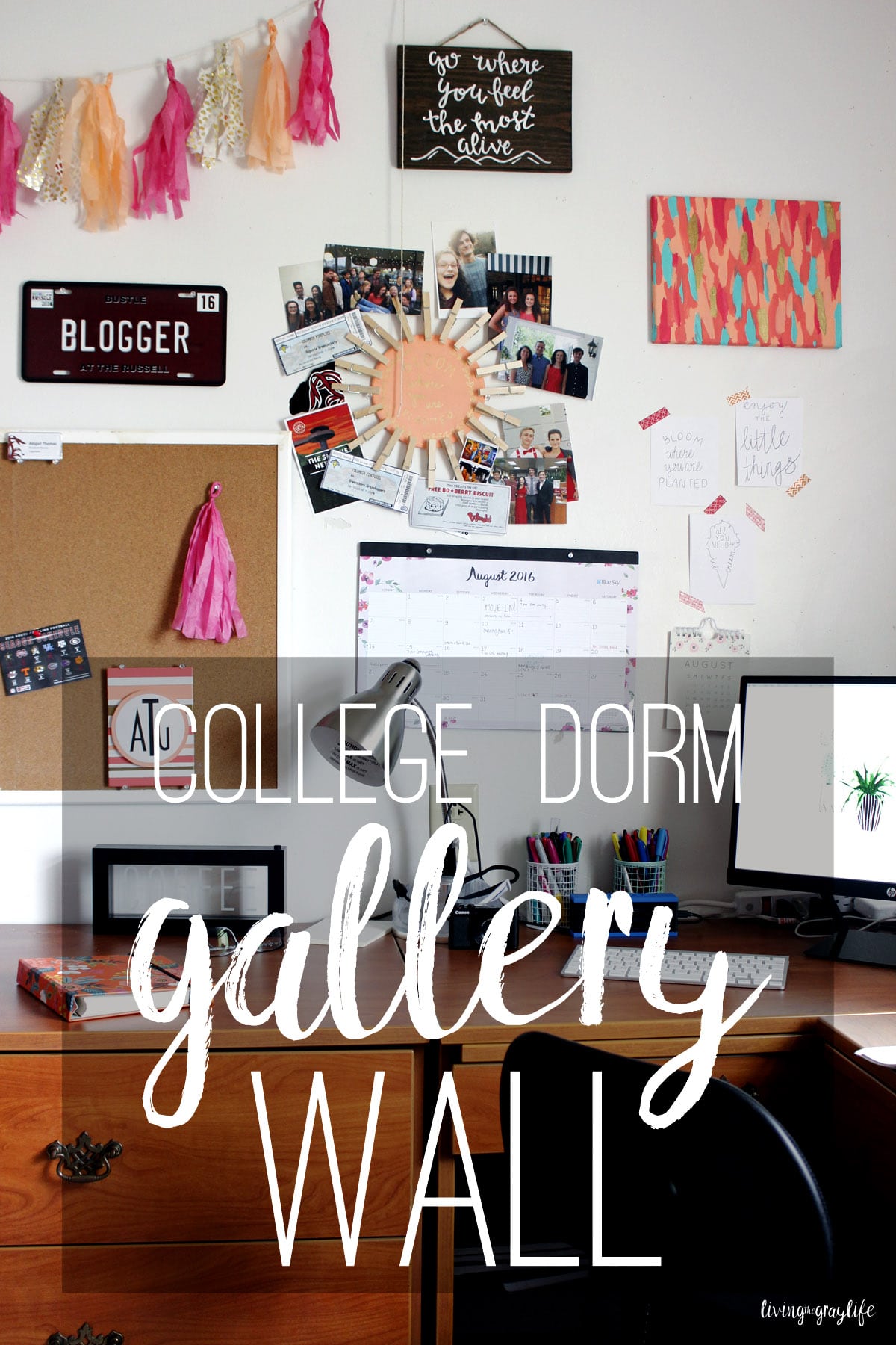 Want your dorm room to feel more homey? Create a gallery wall! See what I use to make my gallery wall, what items are perfect, and the end result.