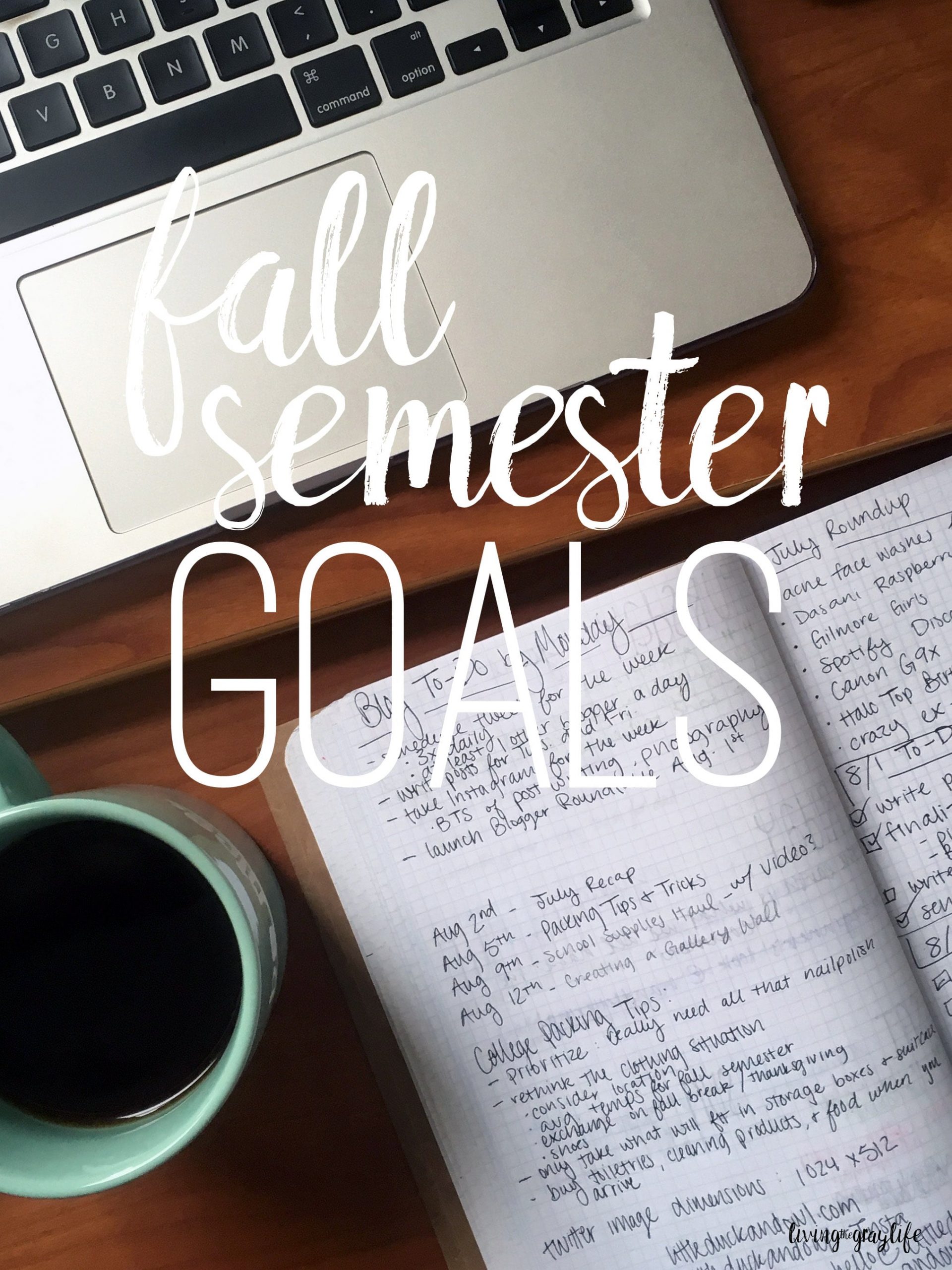 Fall 2016 Semester Goals Living the Gray Life